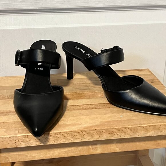 Anne Klein Open Back Heels in Black Size 10 - Picture 7 of 8
